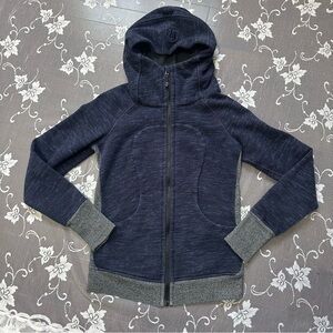 Lululemon Scuba Hoodie Cotton FleeceHeathered Marled Black Grape Sz 4
